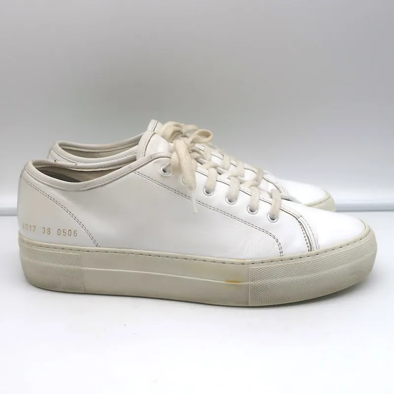 Frauen Common Projects Tournament Low Top Sneakers Weißes Leder Größe 38
