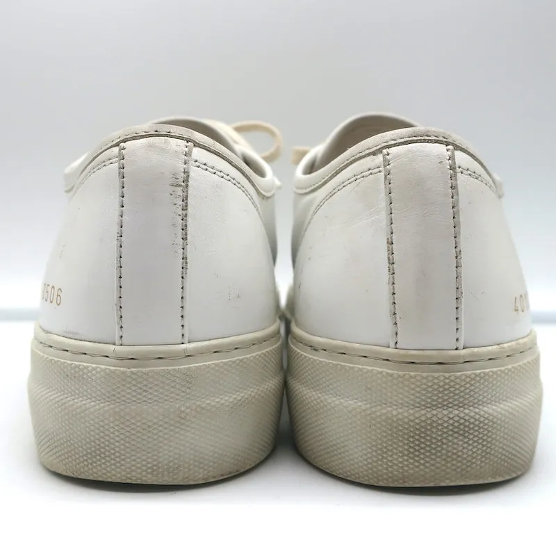 Frauen Common Projects Tournament Low Top Sneakers Weißes Leder Größe 38