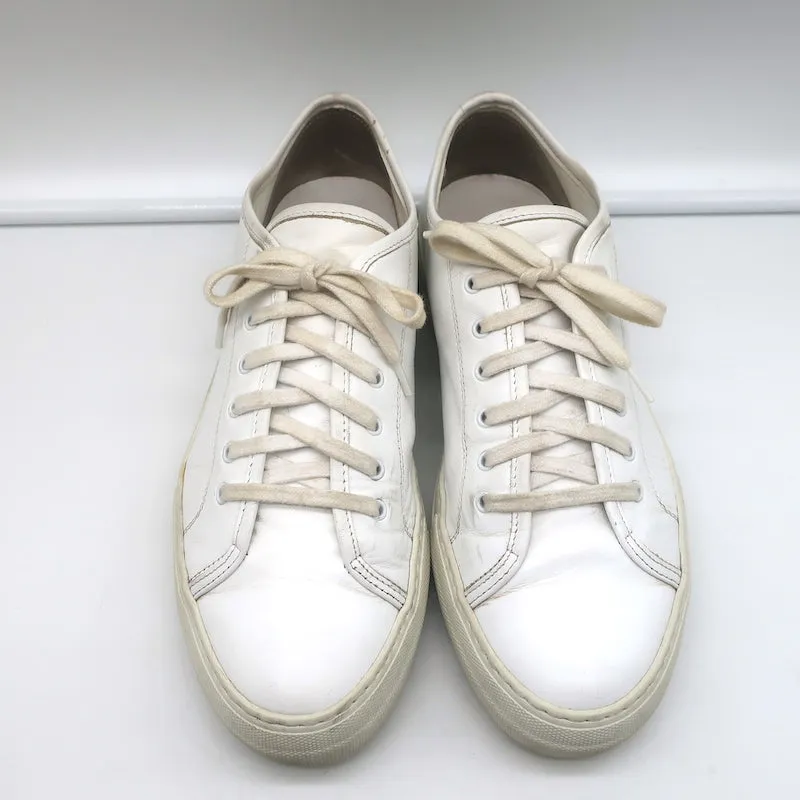 Frauen Common Projects Tournament Low Top Sneakers Weißes Leder Größe 38