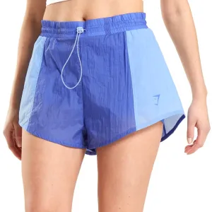 Damen 2 In 1 Nylon Sport Shorts, Blau