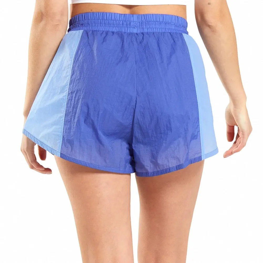 Damen 2 In 1 Nylon Sport Shorts, Blau