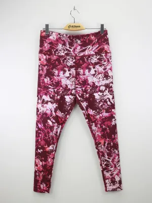 Damen Leggings mit Allover-Print und Waschoptik, Burgunder