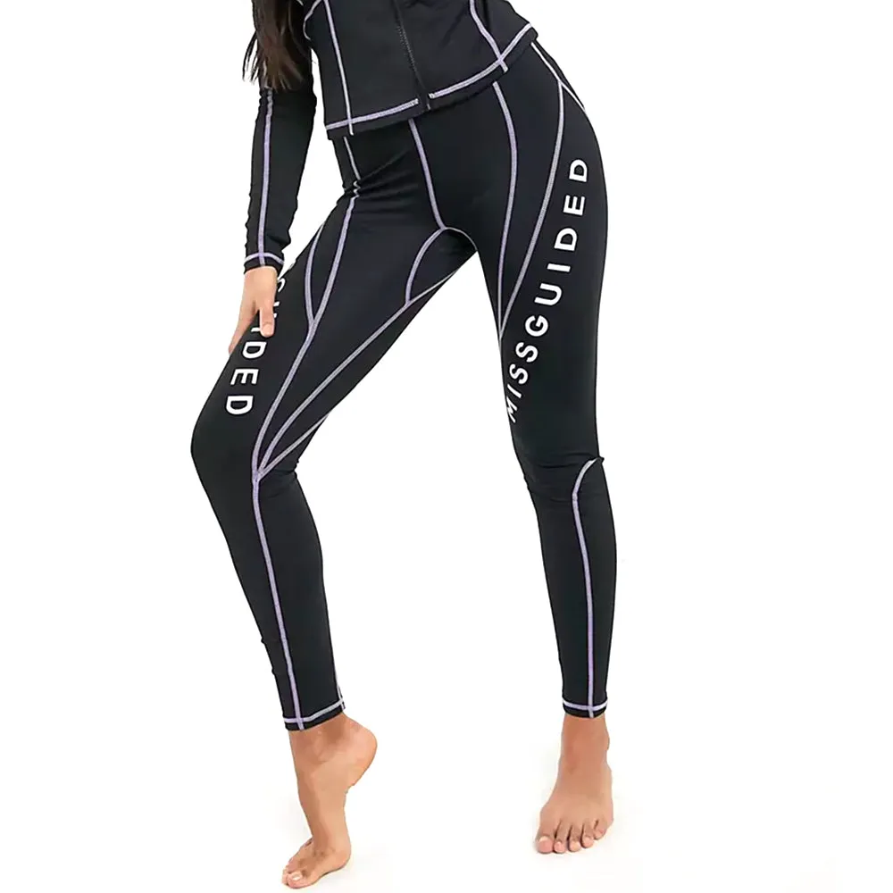 Damen-Marke bedruckte Leggings, Schwarz