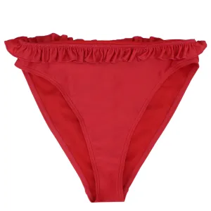 Damen-Bikini-Slip mit Rüschenbund, Rot