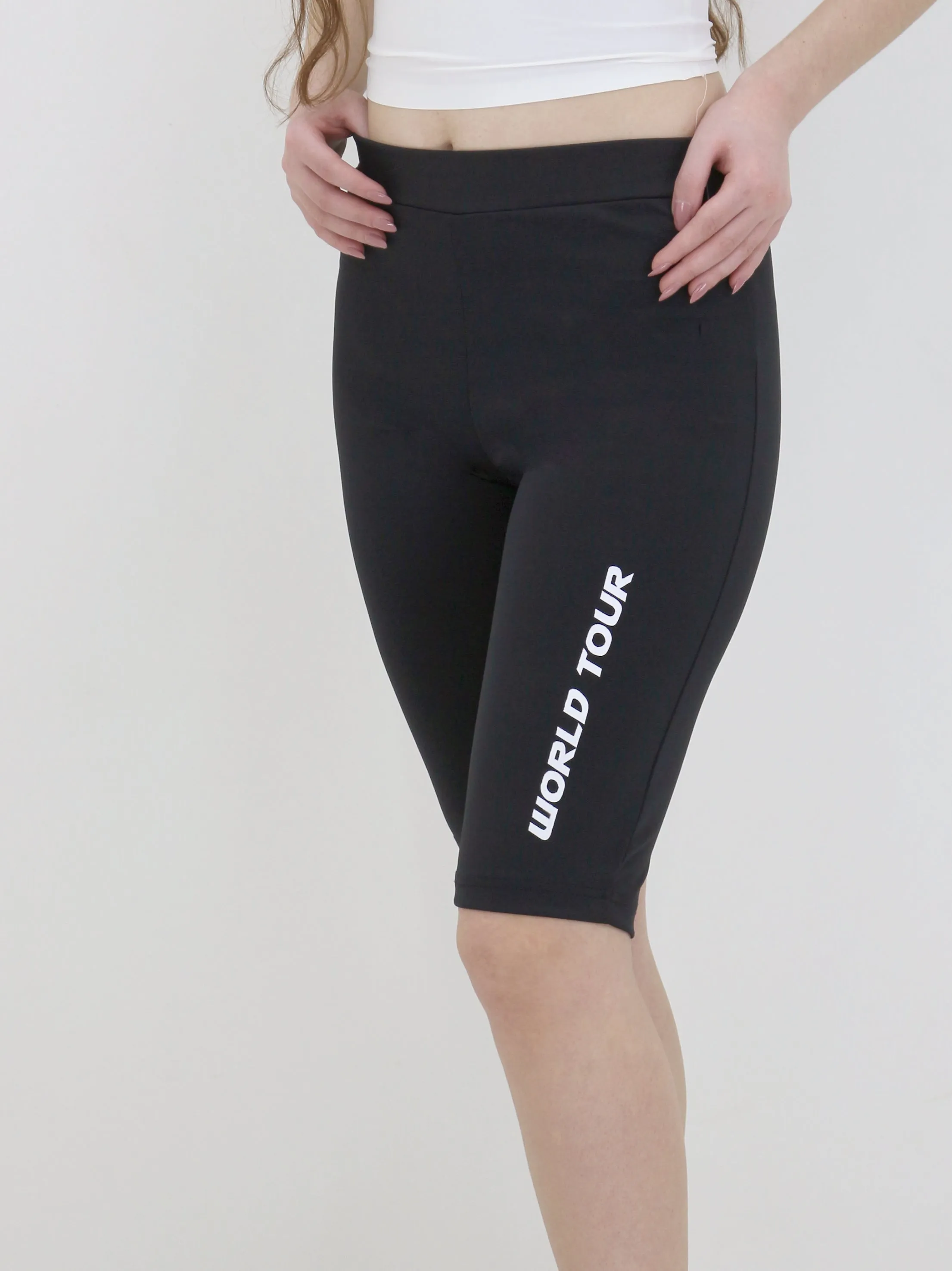 Damen Radlerhose mit Grafikdruck, Schwarz