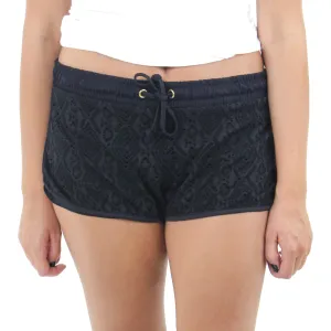 Damen-Spitzen-Badeshorts, Schwarz
