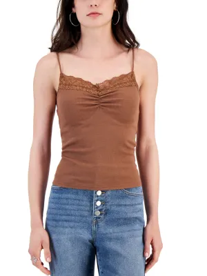 Damen Spitzen-Top, Braun