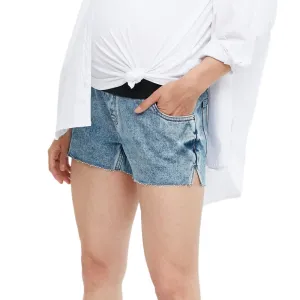 Damen-Schwangerschafts-Denim-Shorts, Hellblau