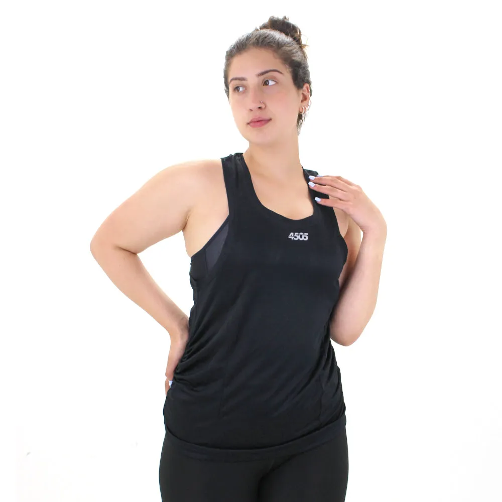 Damen Mesh Sport Top, Schwarz