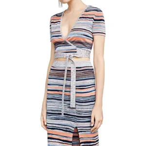 Damen Cardigan mit Streifen und offener Front, Mehrfarbig