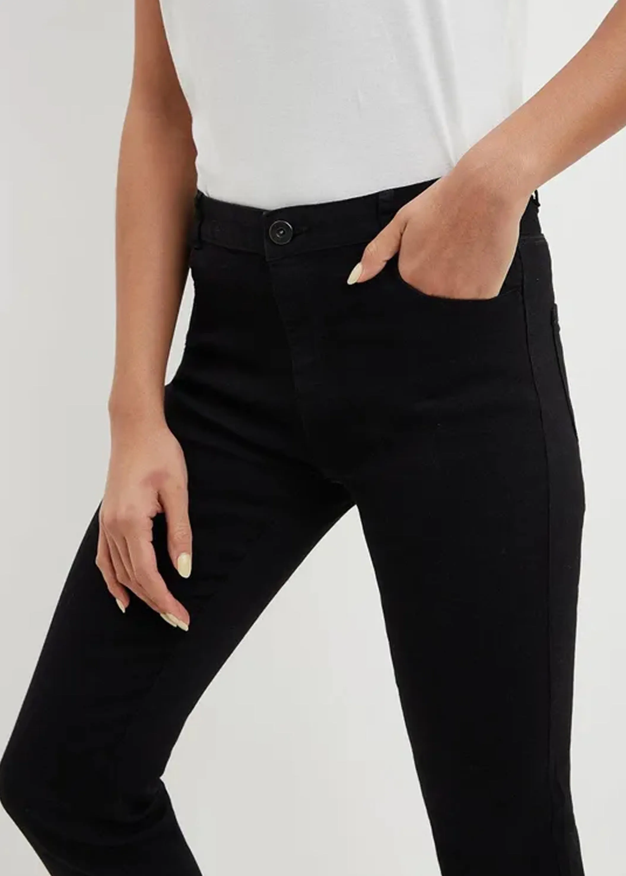 Damen-Jeans, schwarz, schlicht