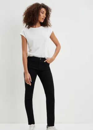 Damen-Jeans, schwarz, schlicht