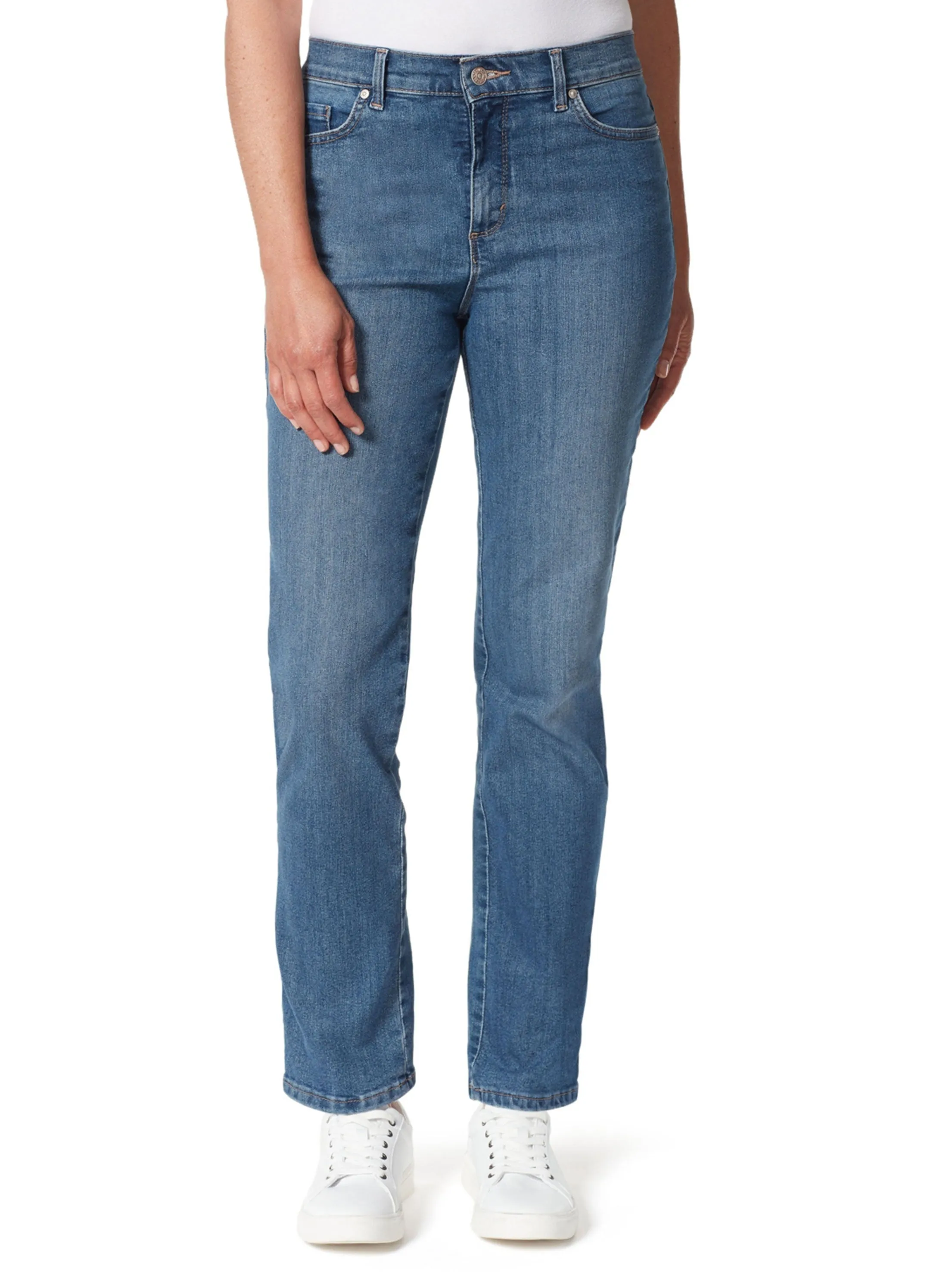 Damen-Jeans, Einfarbig, Blau