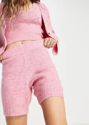 Einfaches Strick-Shorts für Damen, Rosa