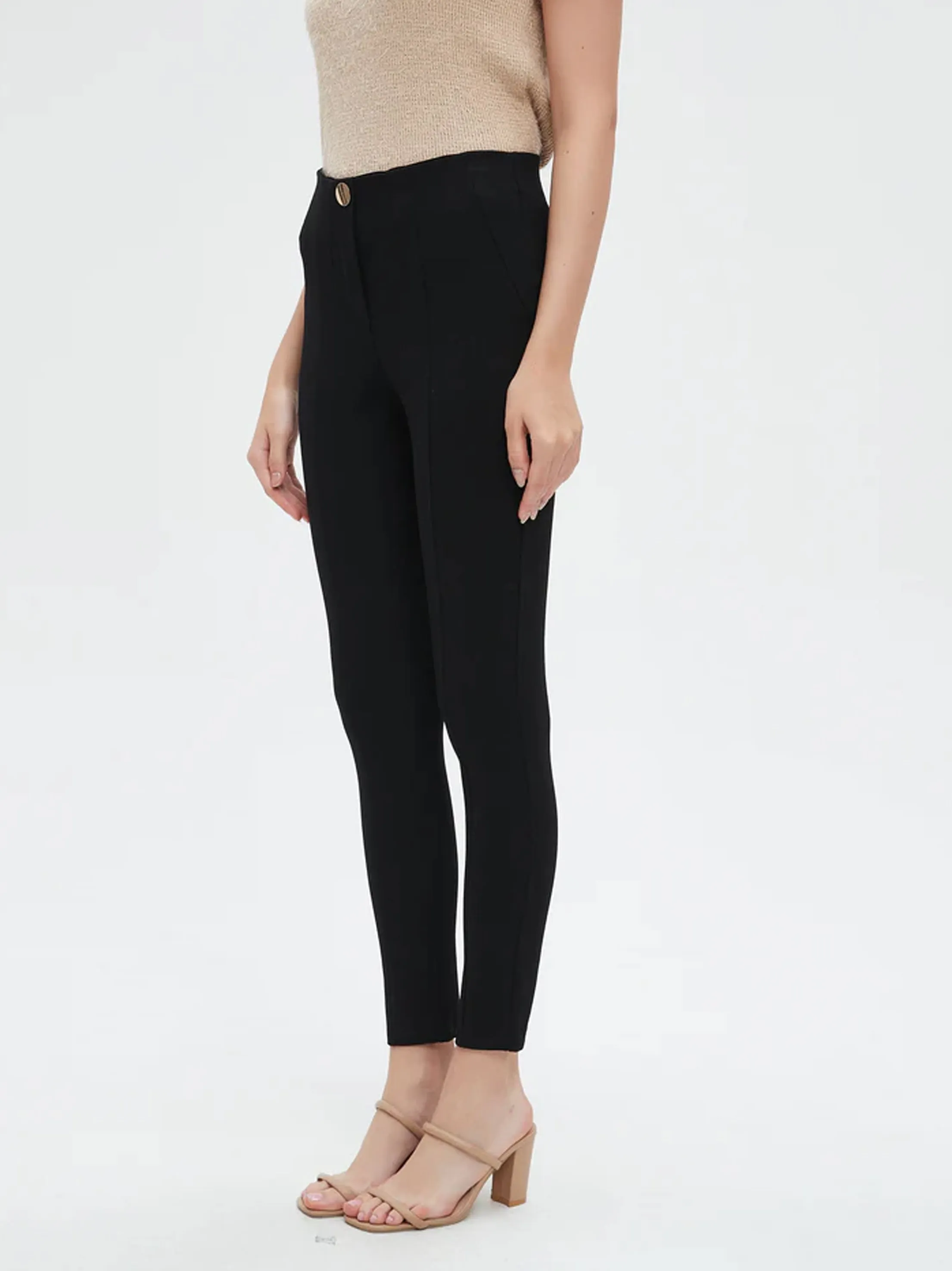 Schwarze Skinny-Jeans für Damen, schlicht