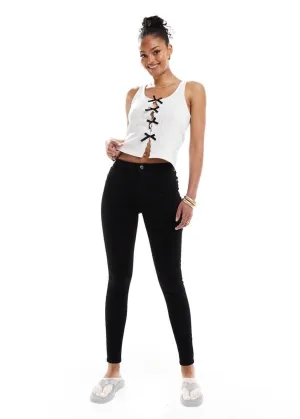 Damen Skinny Jeans, schwarz