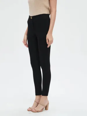Schwarze Skinny-Jeans für Damen, schlicht