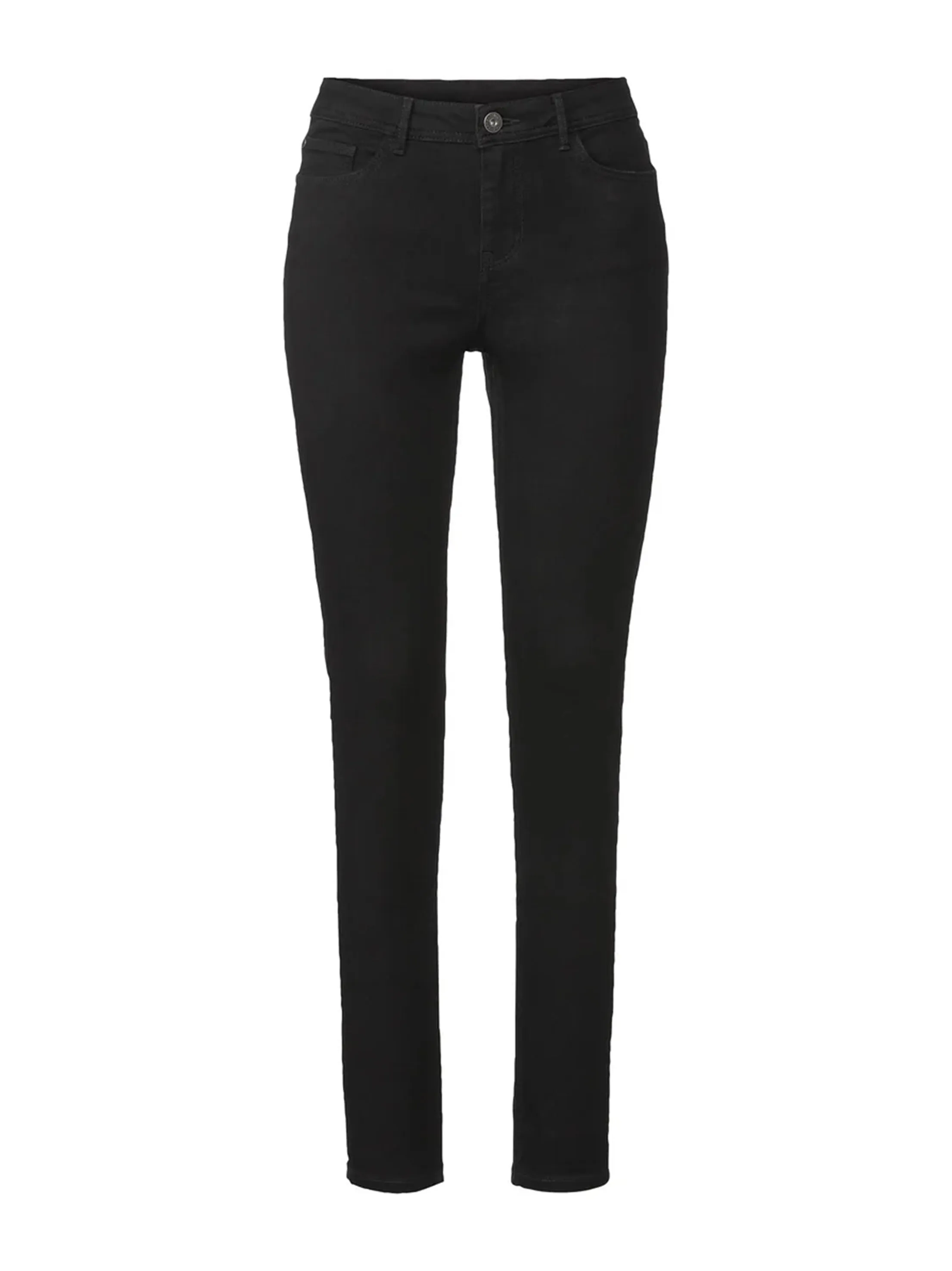 Damen Skinny Jeans Uni, Schwarz