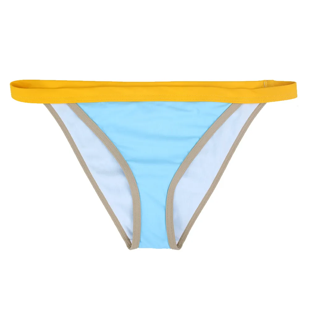 Damen einfarbiges Bikini-Slip, Blau