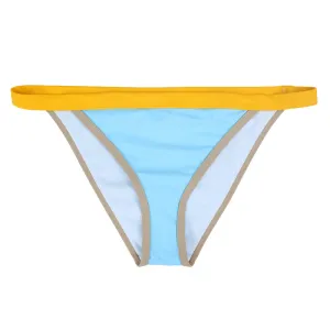 Damen einfarbiges Bikini-Slip, Blau