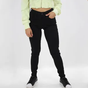 Damen-Jeans, schlichte Uni-Farbe, Schwarz
