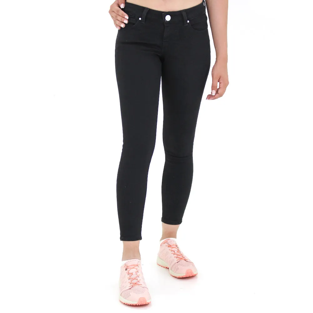 Damen-Jeans, schlichte Uni-Farbe, Schwarz