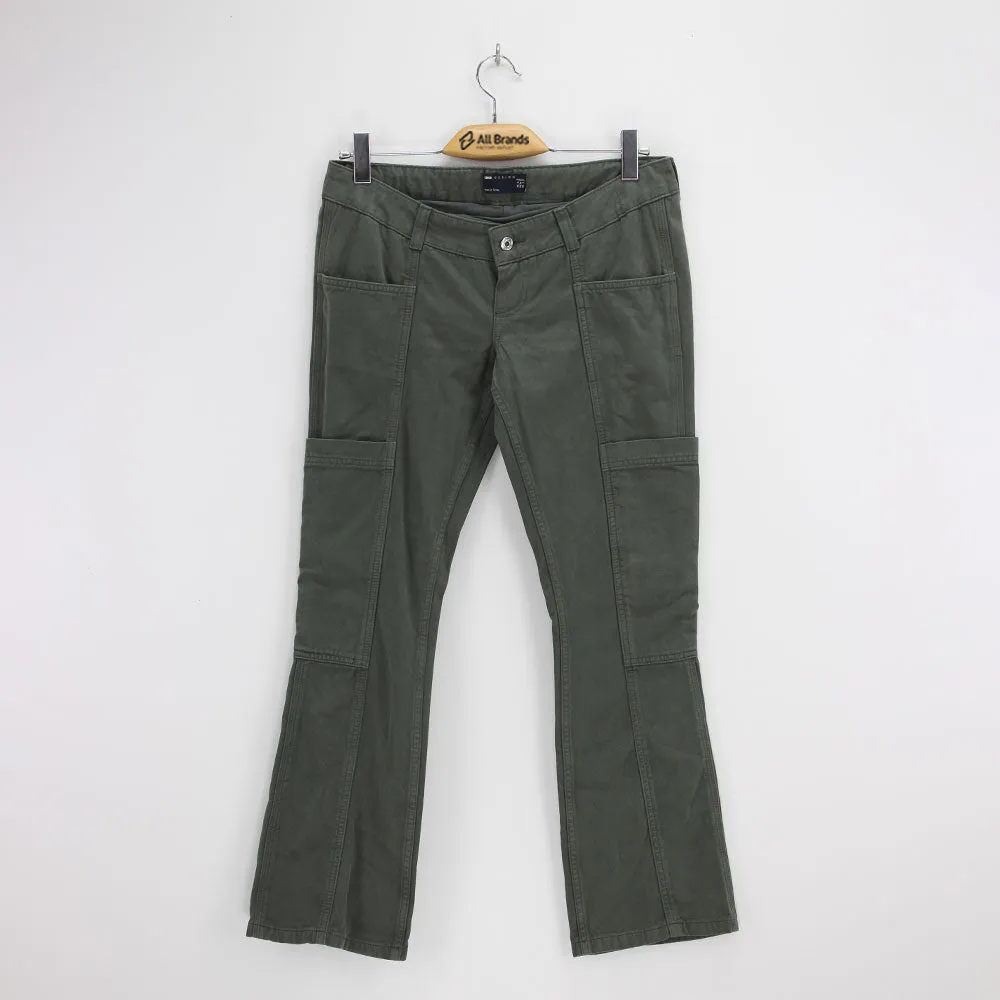 Damen-Jeans, schlichte Uni-Farbe, Olive