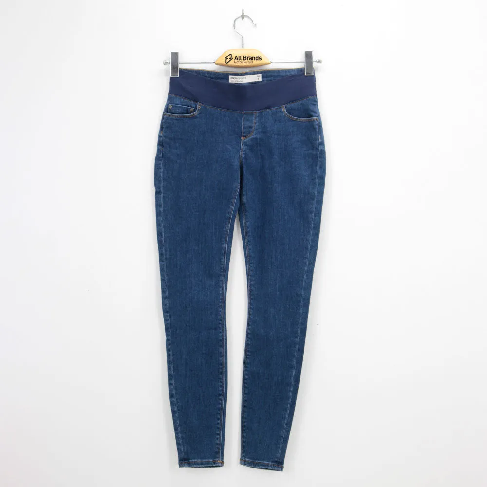 Einfache schlichte Schwangerschaftsjeans für Damen, Blau