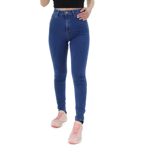 Damen Jeans, uni, dehnbar, blau