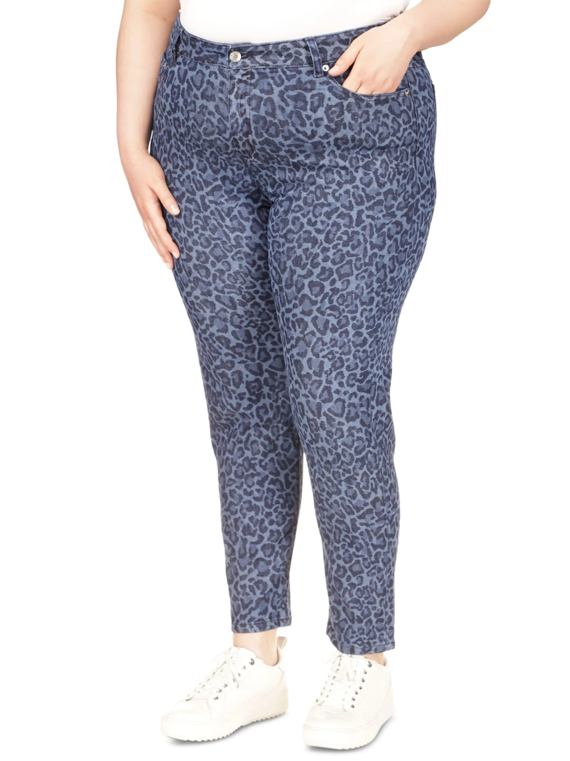 Damen-Jeans mit Druck, Blau