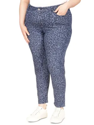 Damen-Jeans mit Druck, Blau