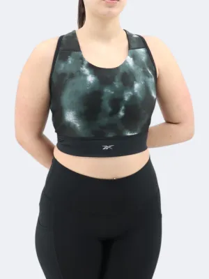 Dunkelgrünes Sportliches Crop-Top mit Print für Damen