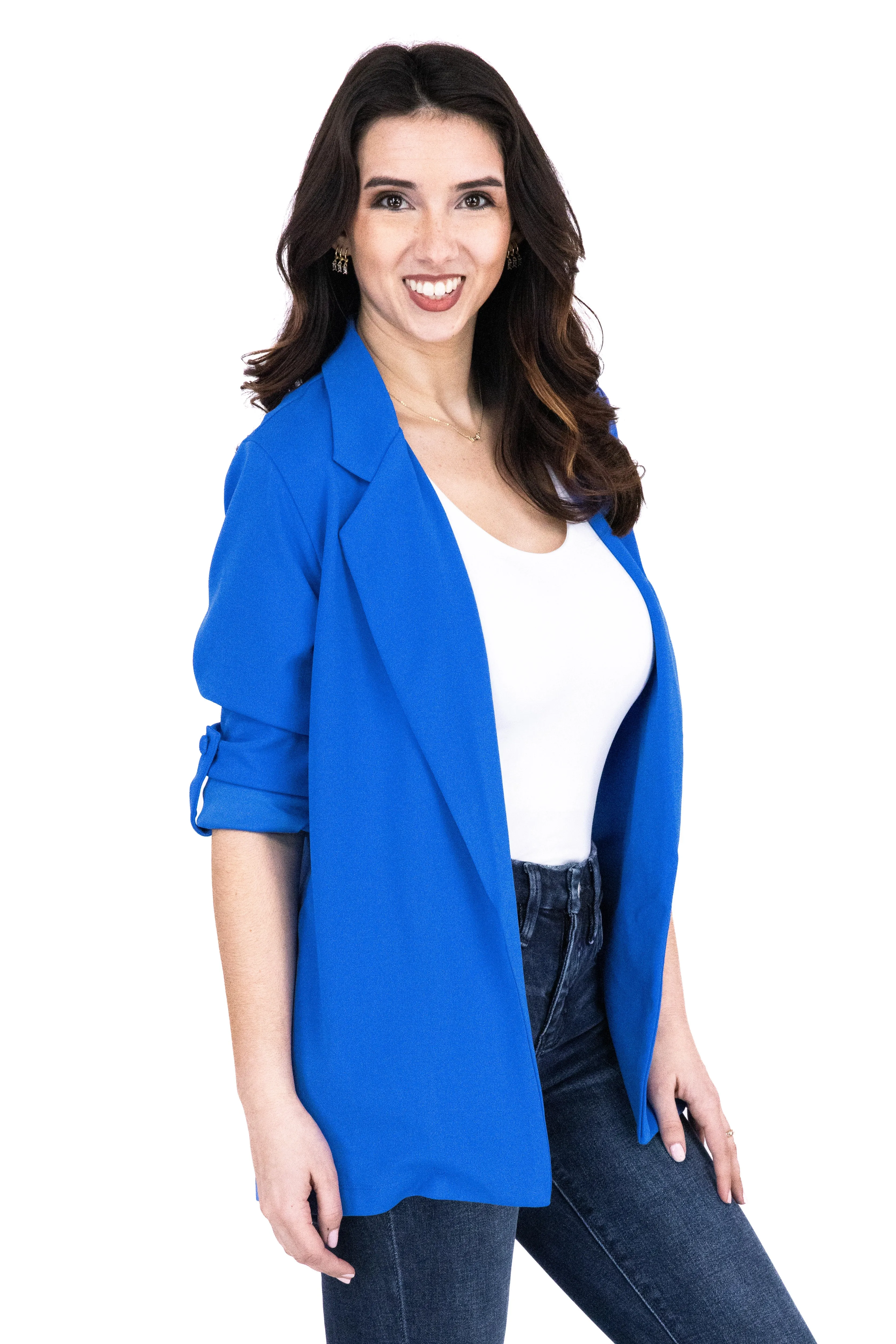 Damen Blazer mit lockerer Passform und offener Front