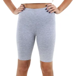 Gerippte Cropped Leggings für Damen, Grau