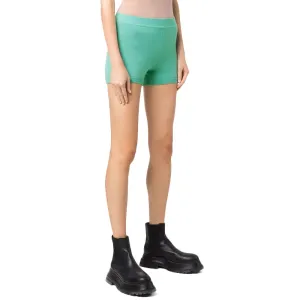 Damen Rippen Skinny Mini Shorts, Grün