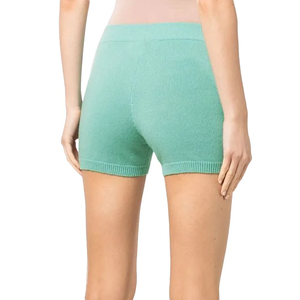 Damen Rippen Skinny Mini Shorts, Grün