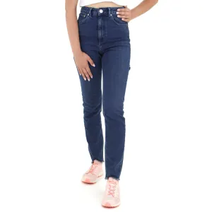 Damen-Jeans mit Rissen hinten, Marineblau