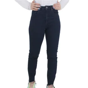 Damen Ripped Straight Jeans mit Rissdetails, Marineblau