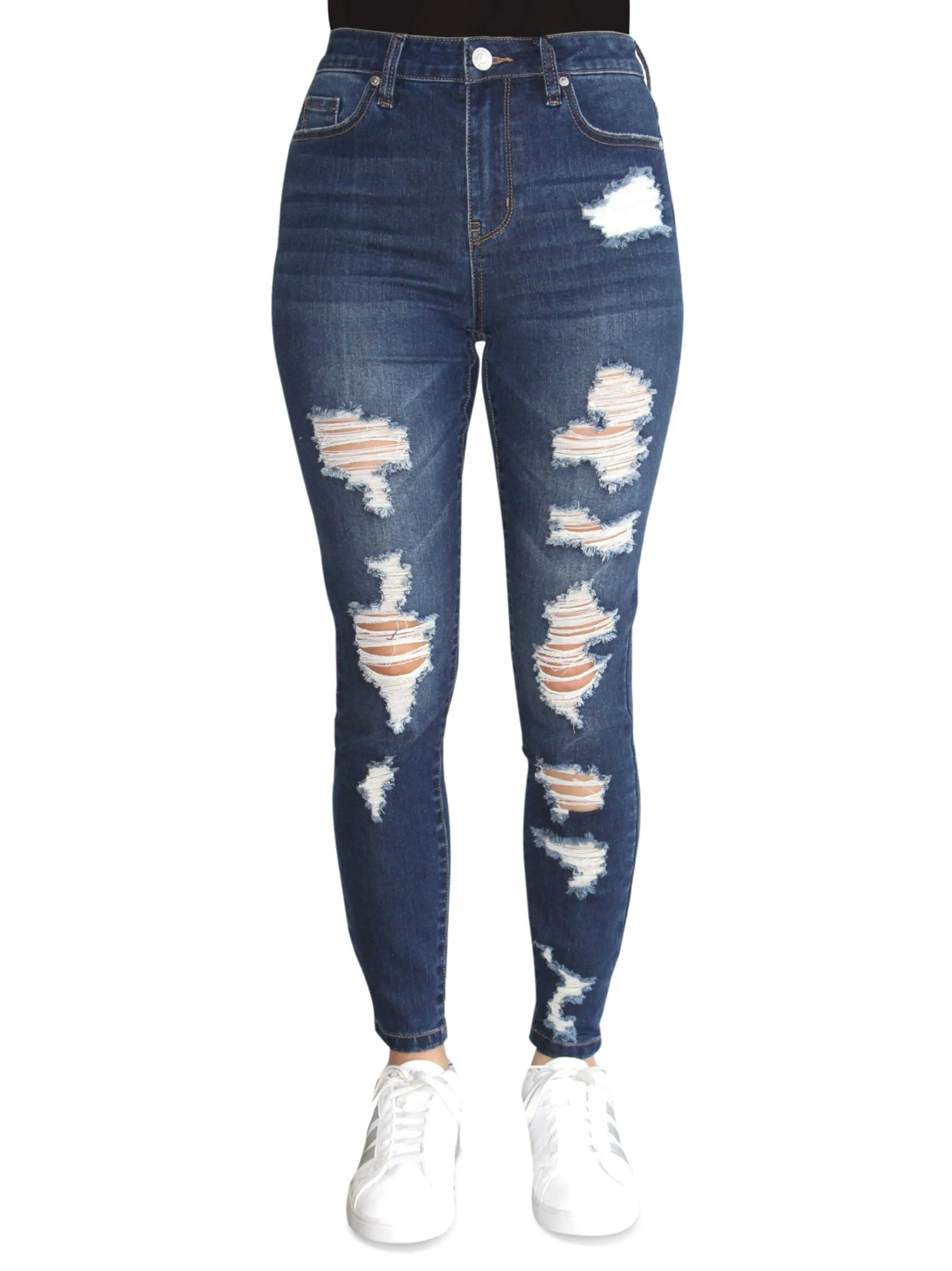 Zerrissene Waschjeans für Damen, Blau