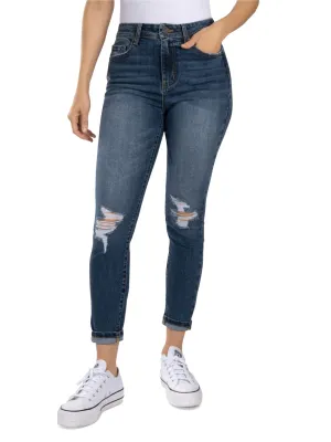 Zerrissene Waschjeans für Damen, Blau