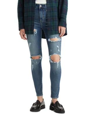 Damen Jeans mit Used-Look und Rissen, Blau