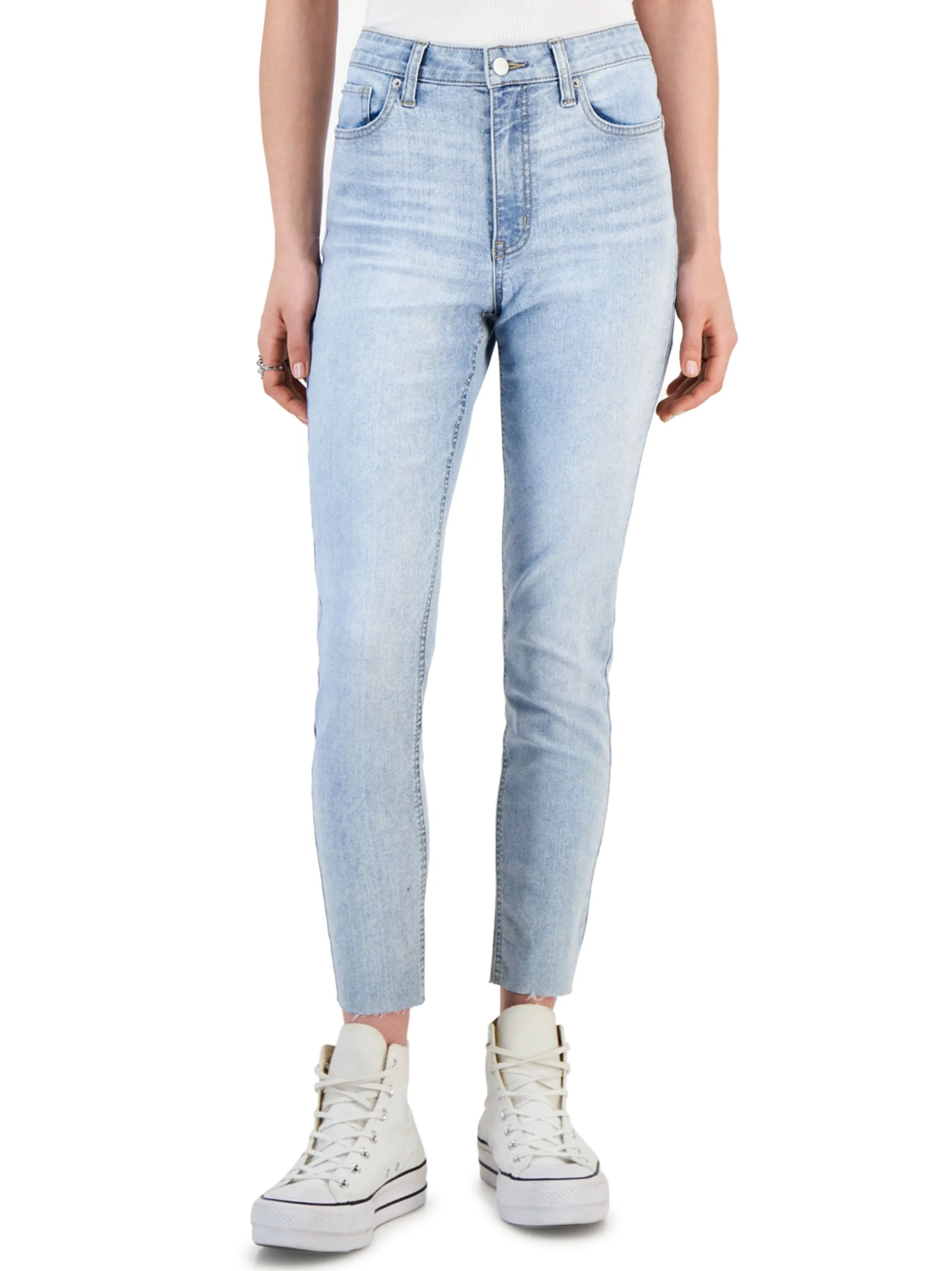 Zerrissene Waschjeans für Damen, Hellblau