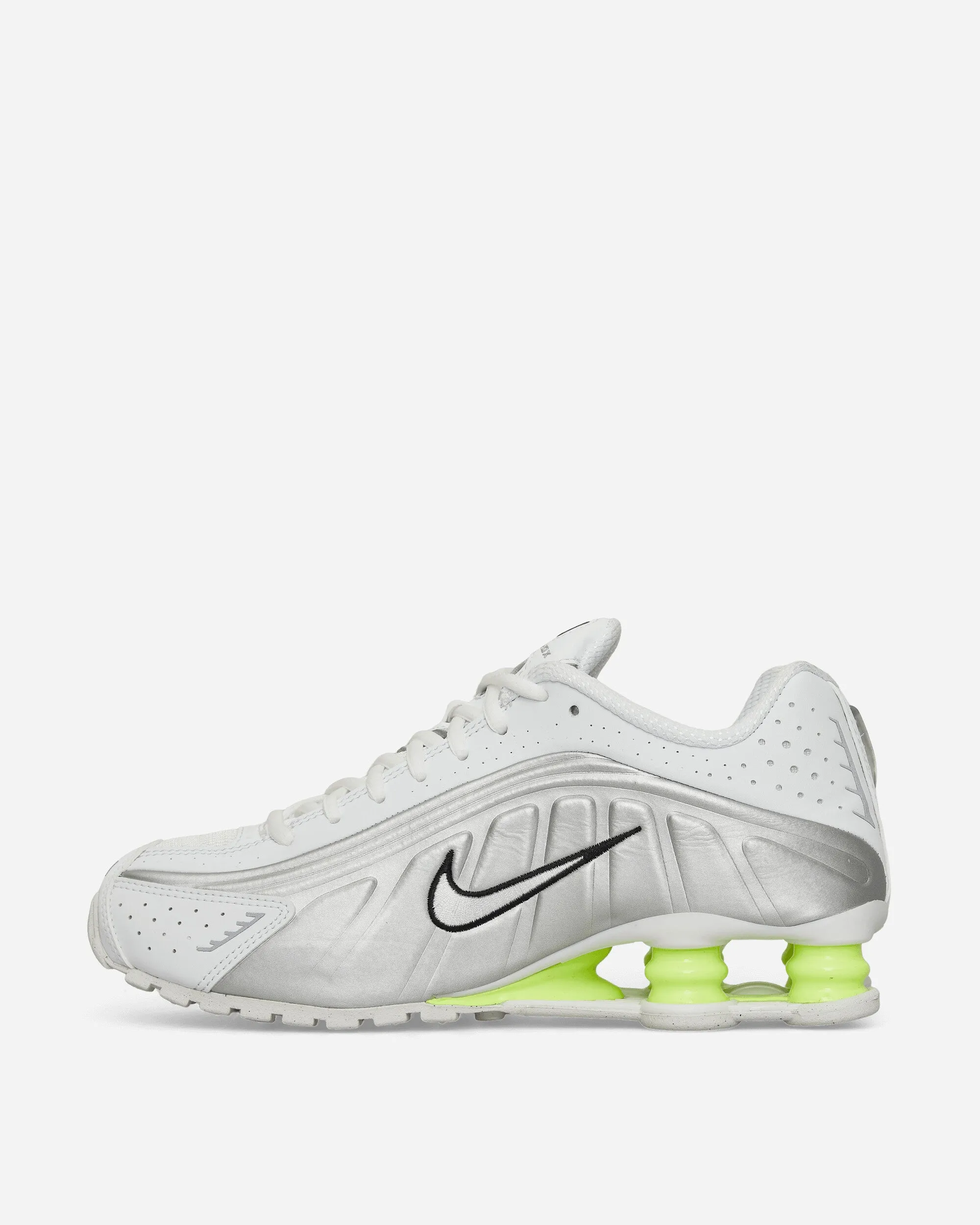 Damensneaker Shox R4 Weiß / Metallic-Silber / Volt