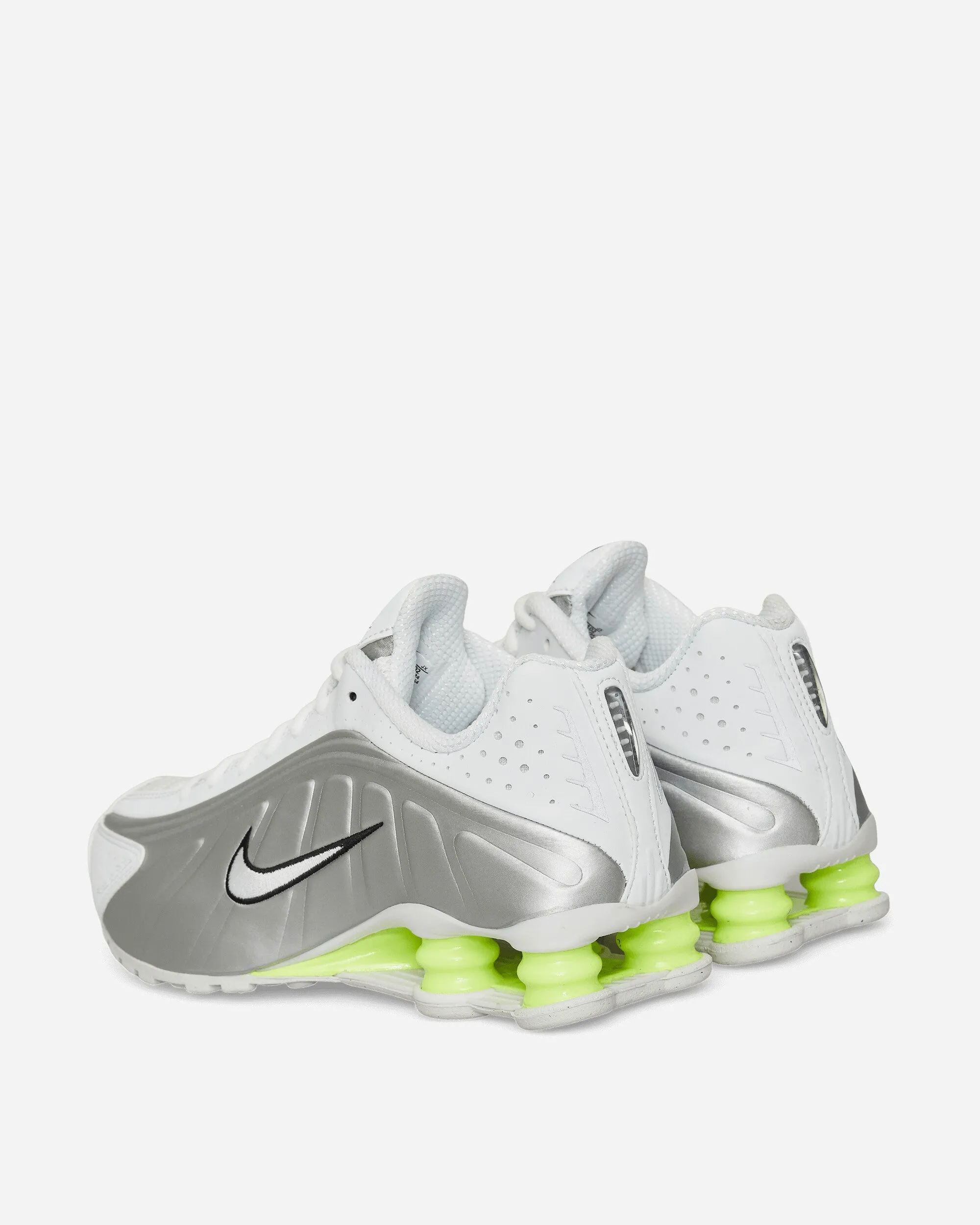 Damensneaker Shox R4 Weiß / Metallic-Silber / Volt