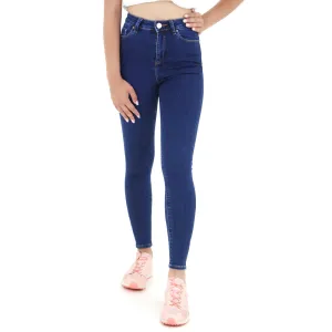 Damen Skinny High Waist Jeans, Marineblau