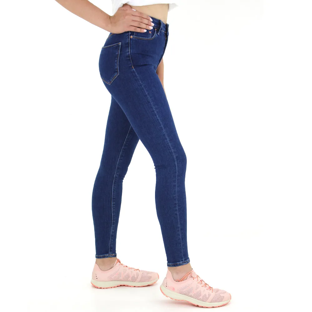 Damen Skinny High Waist Jeans, Marineblau