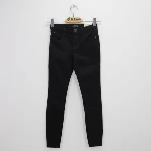 Damen Slim Fit Jeans, Einfarbig, Schwarz