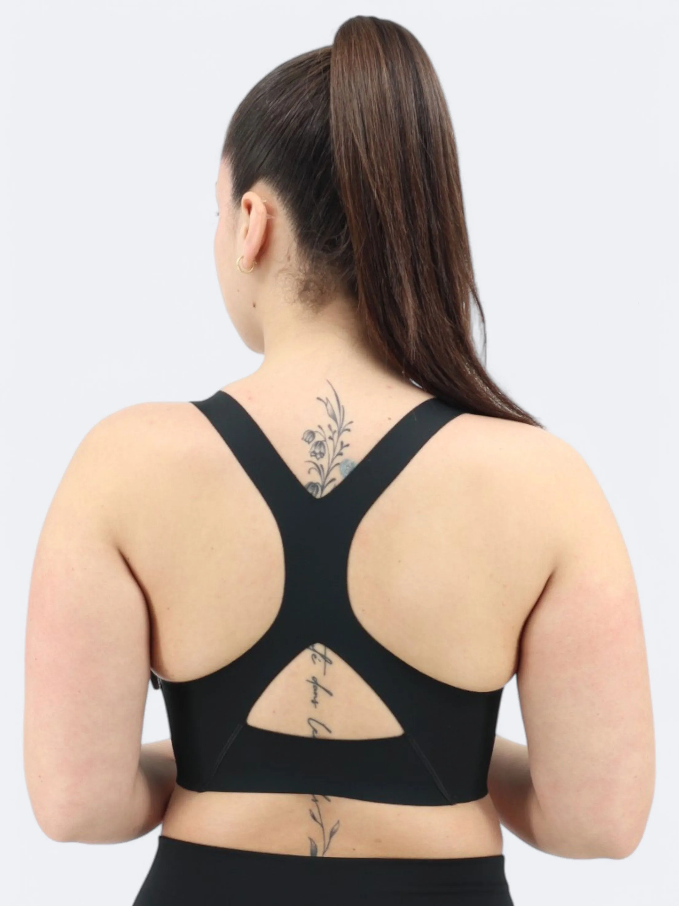 Damen-Sport-Crop-Top, Schwarz