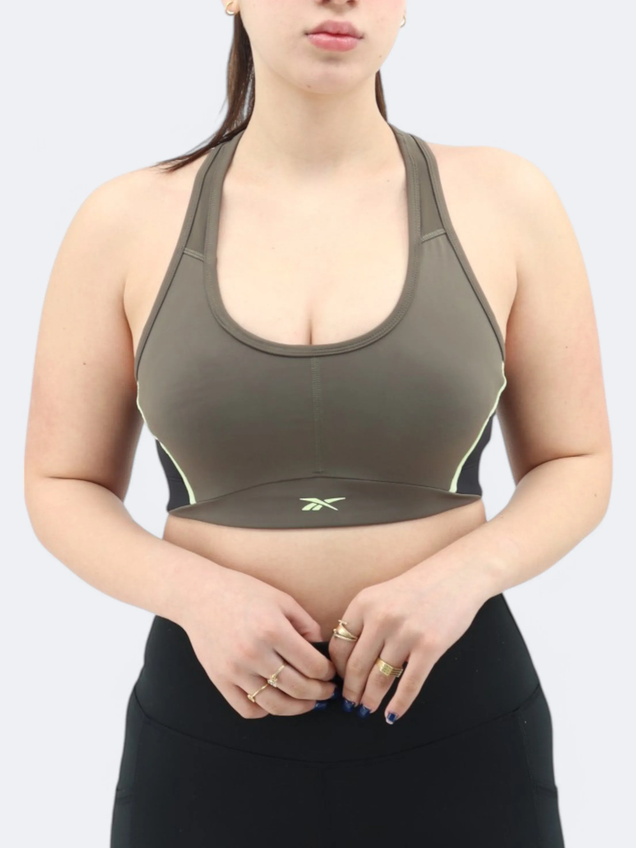 Damen-Sport-Crop-Top, Taupe