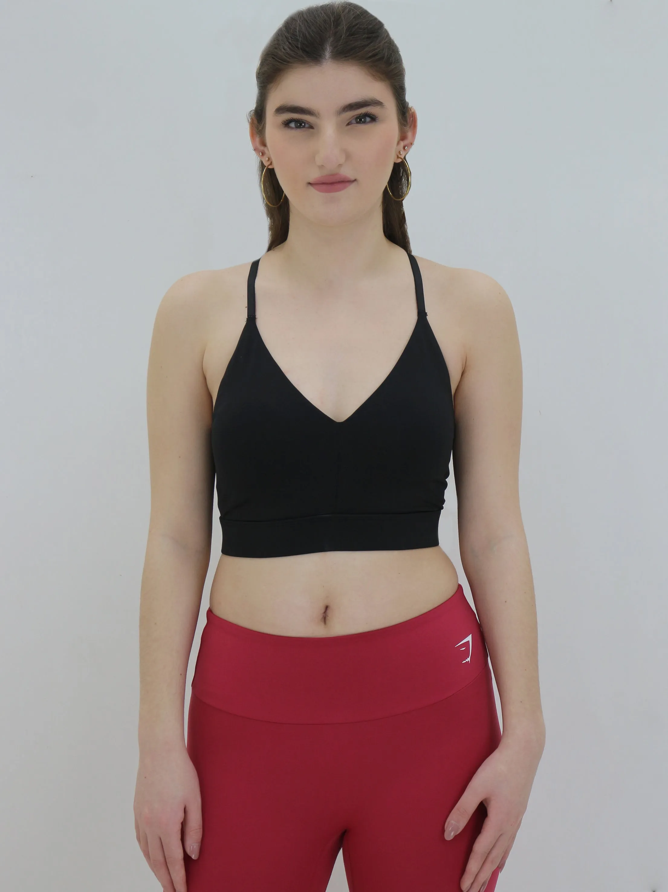 Damen-Sport-BH mit Streifen, Schwarz